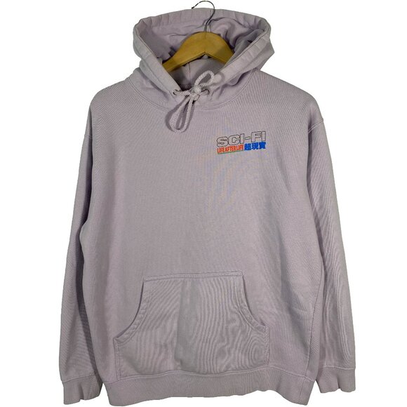 Sci-Fi Fantasy Breast Logo Pullover Hoodie Size M Lavender - Picture 1 of 9